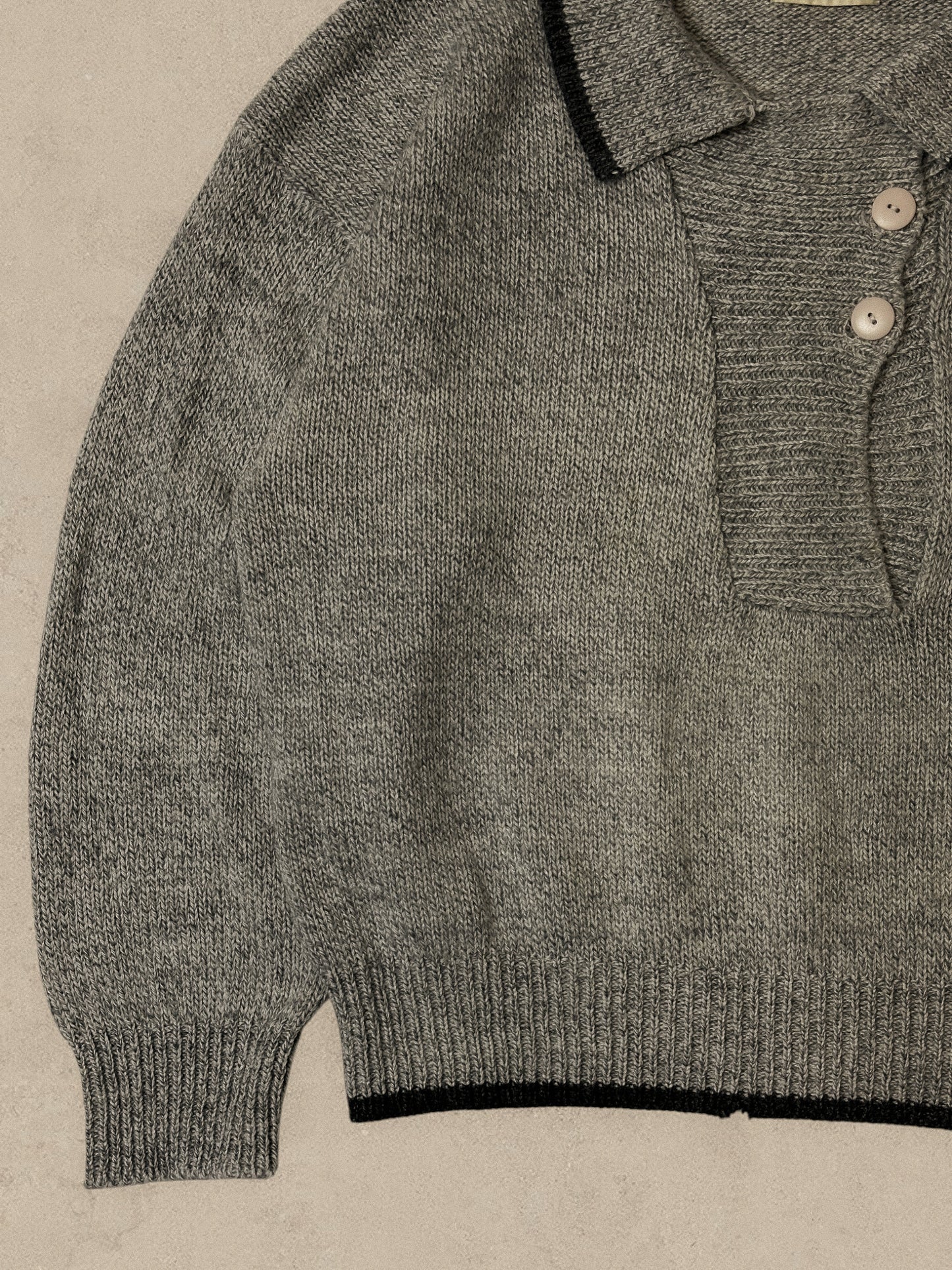 1990S - GRAY POCKET SWEATER - M