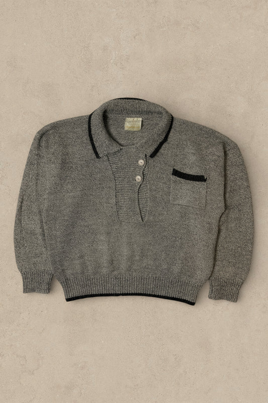 1990S - GRAY POCKET SWEATER - M