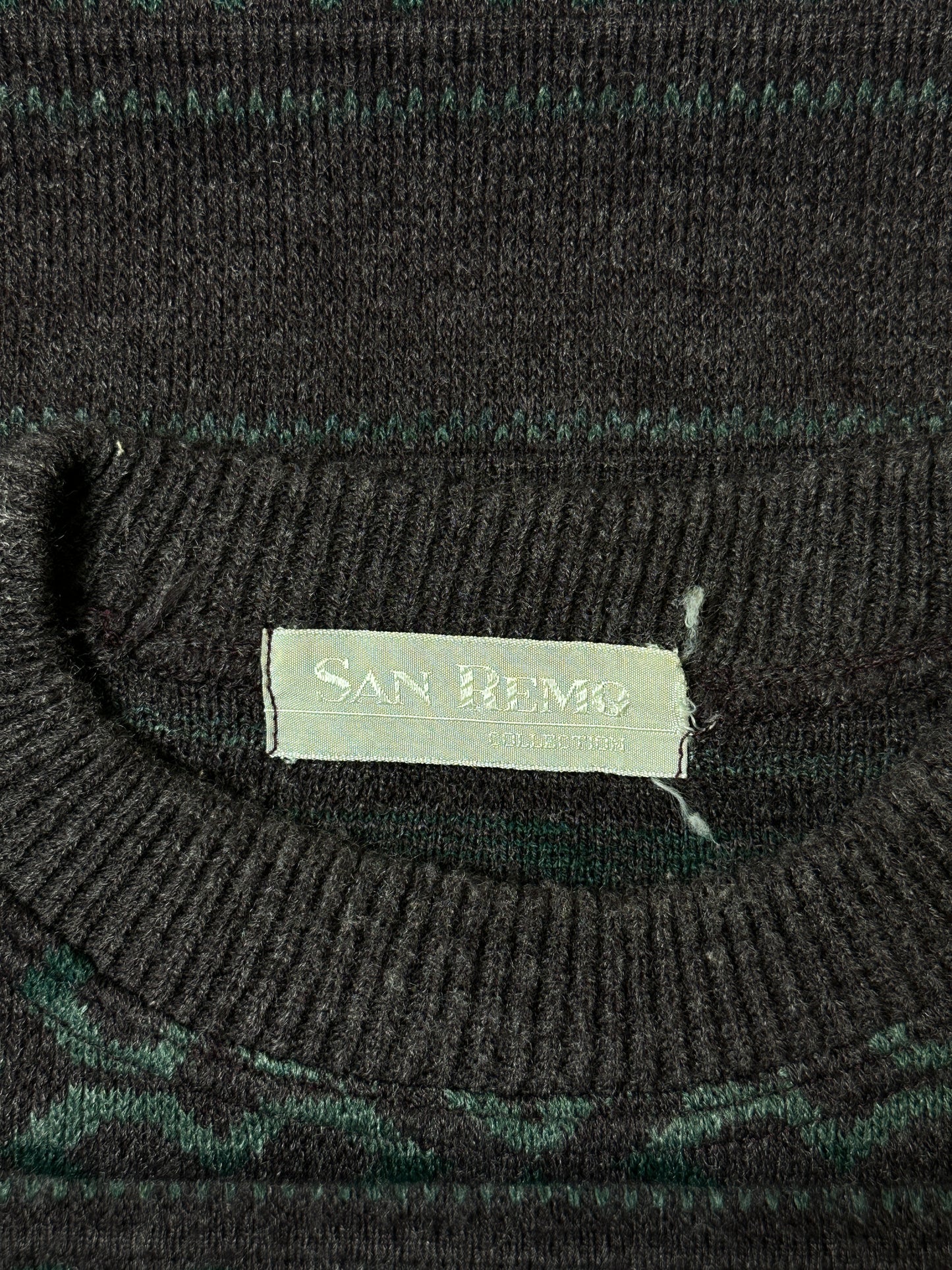 1990S - PURPLE/GREEN SWEATER - XL