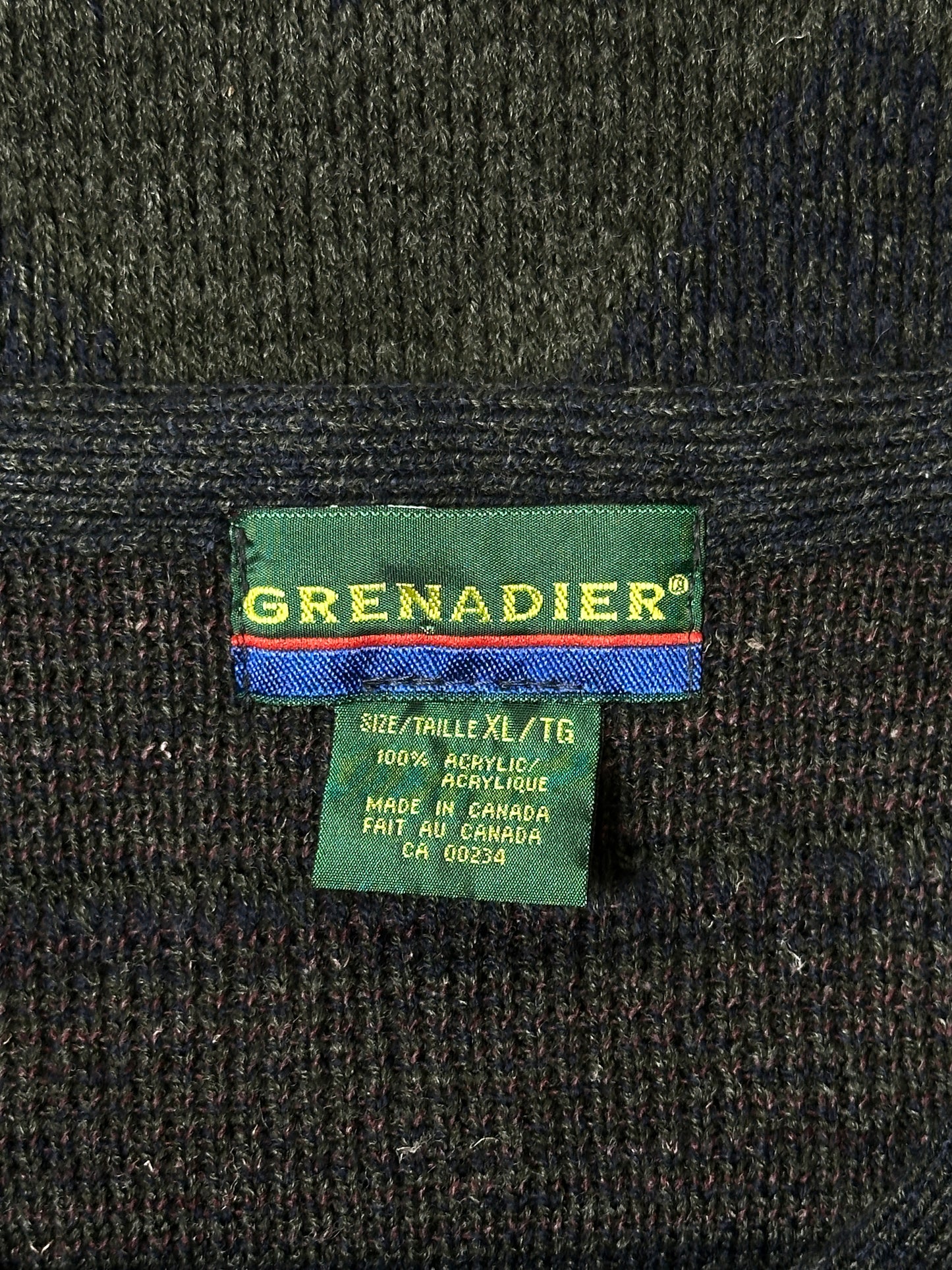 1990S - GREEN/NAVY SWEATER - XL