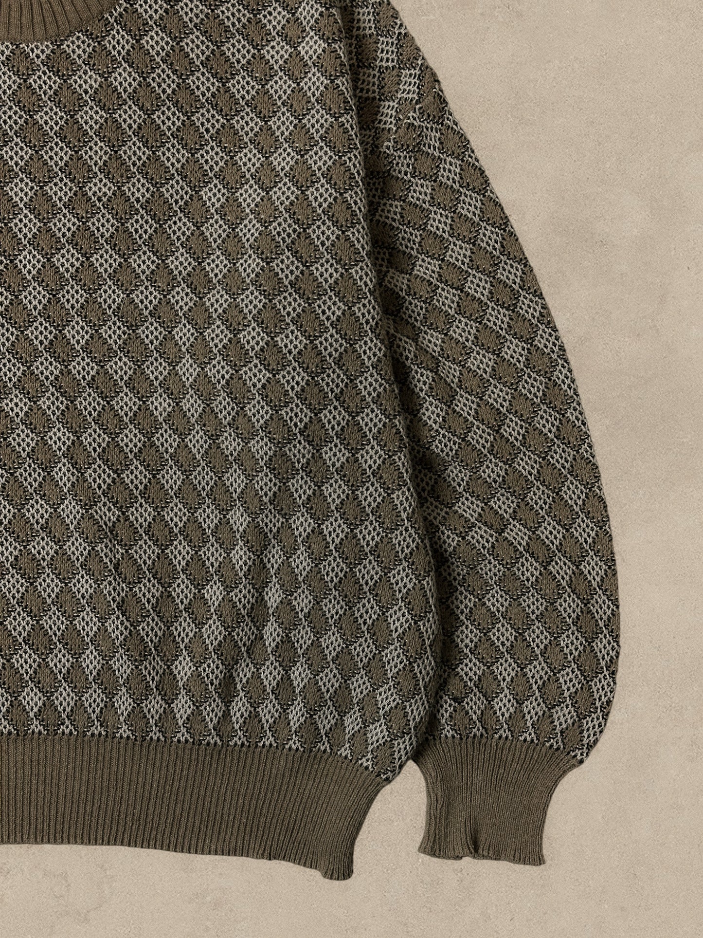 1990S - CREAM/BEIGE SWEATER -M