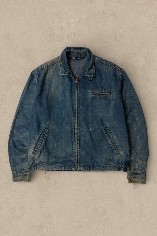 1980S - DISTRESSED POLO RALPH LAUREN DENIM JACKET - S