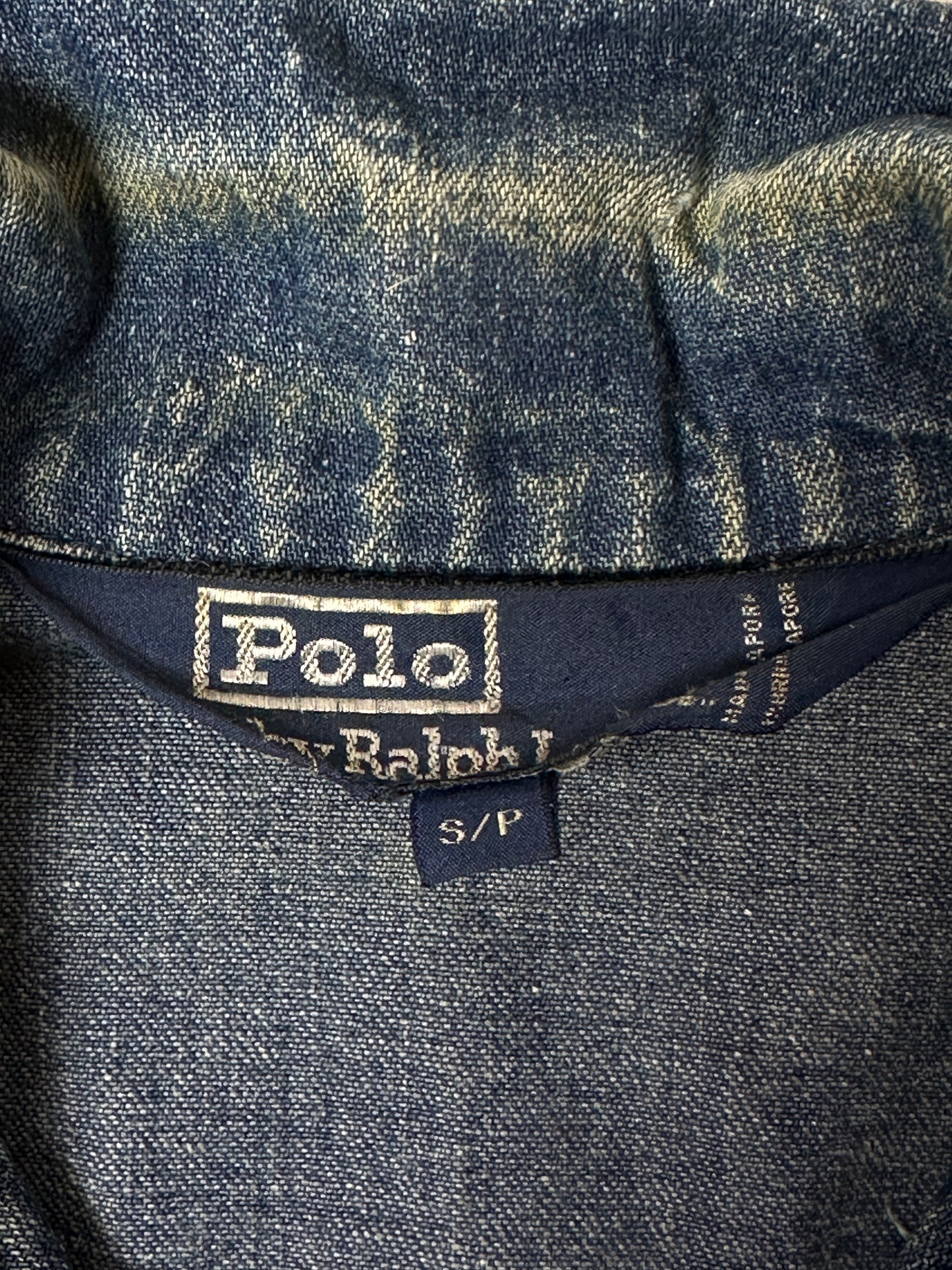 1980S - DISTRESSED POLO RALPH LAUREN DENIM JACKET - S