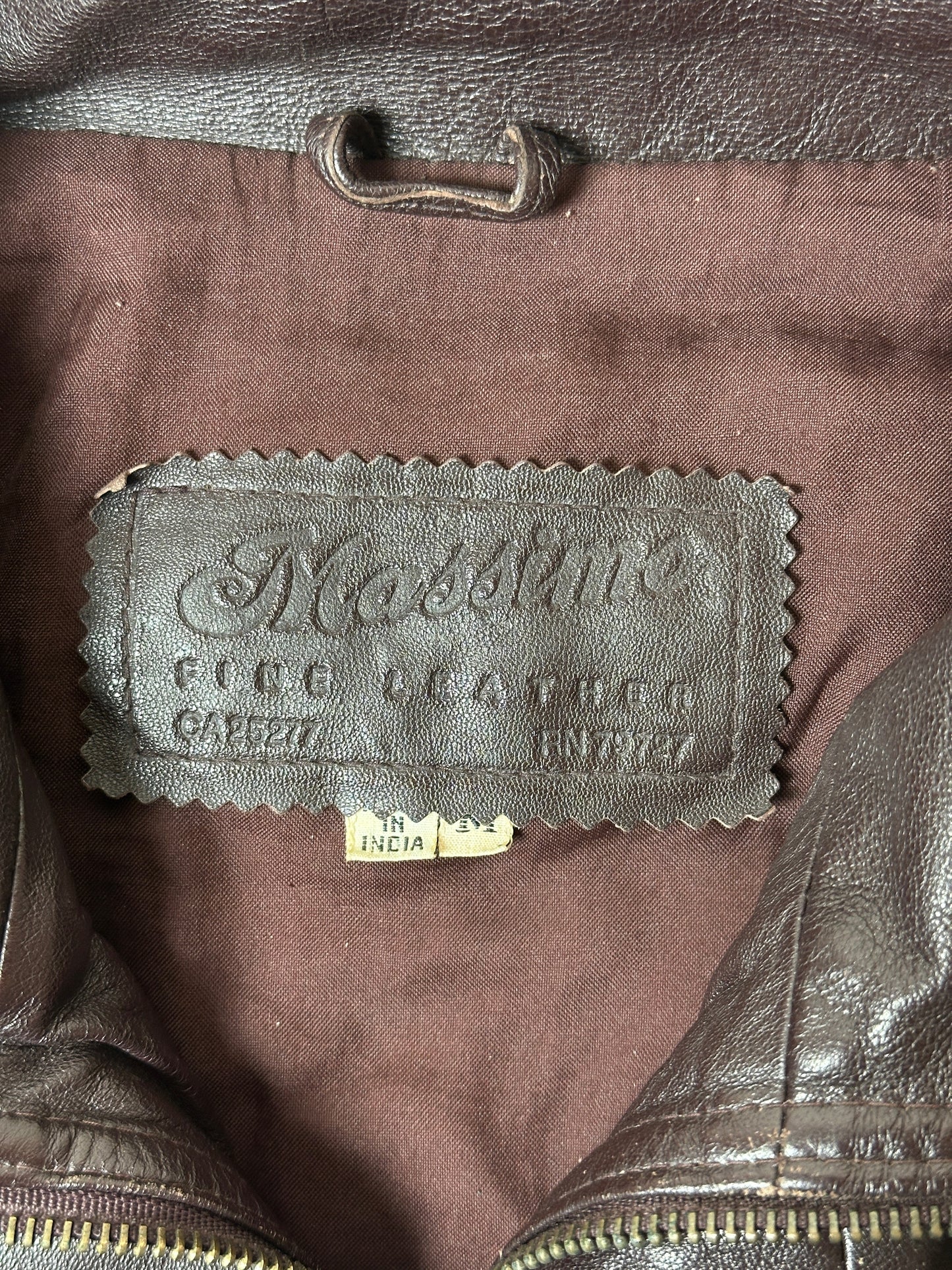 1990S - BURGUNDY LEATHER JACKET - XL