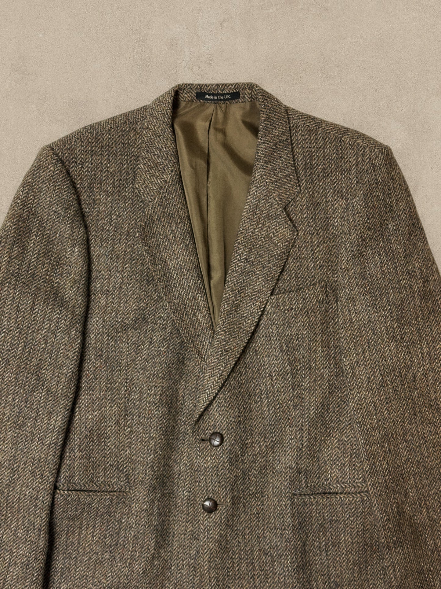 1990S - BROWN TWEED SPORT BLAZER - L/XL