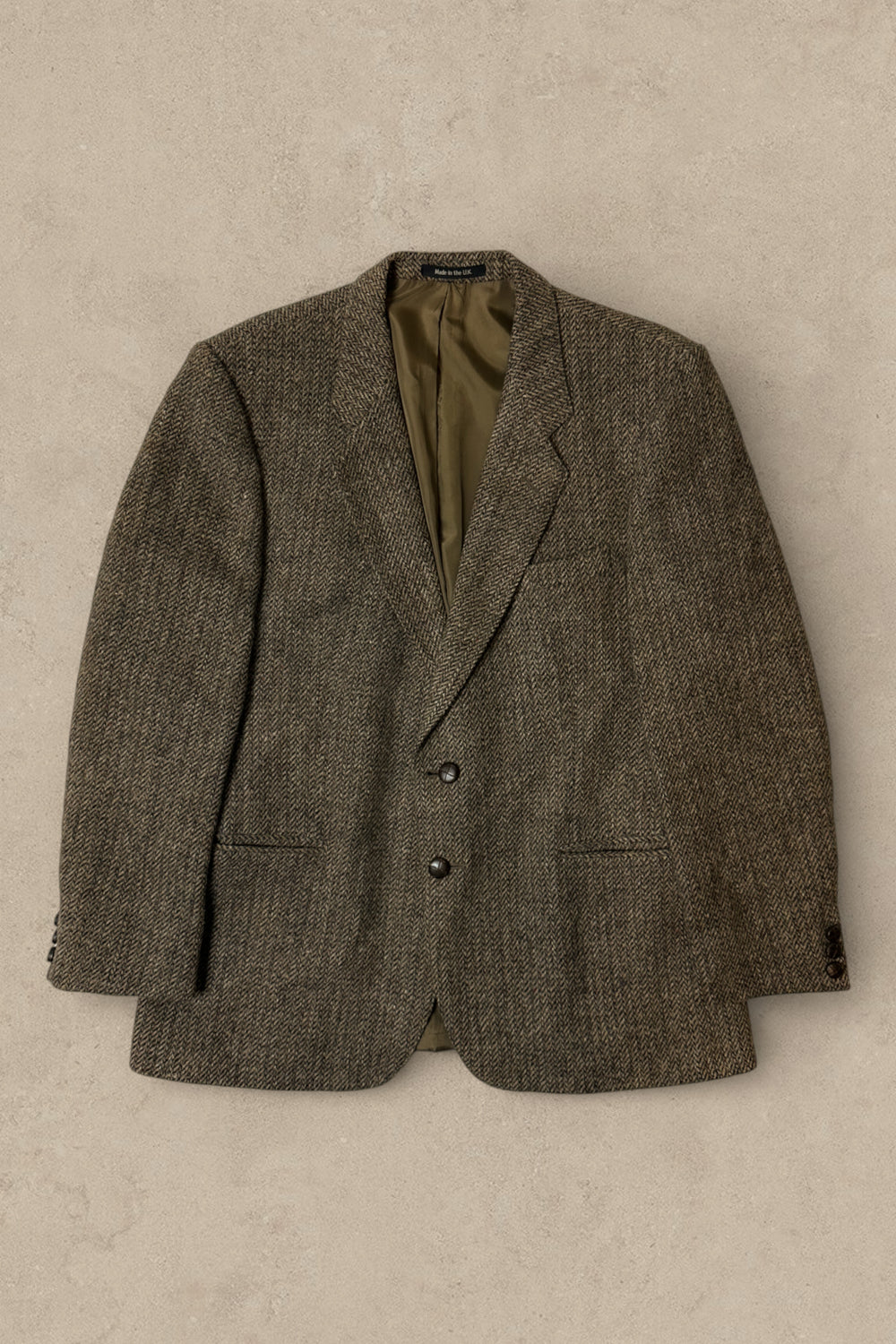 1990S - BROWN TWEED SPORT BLAZER - L/XL