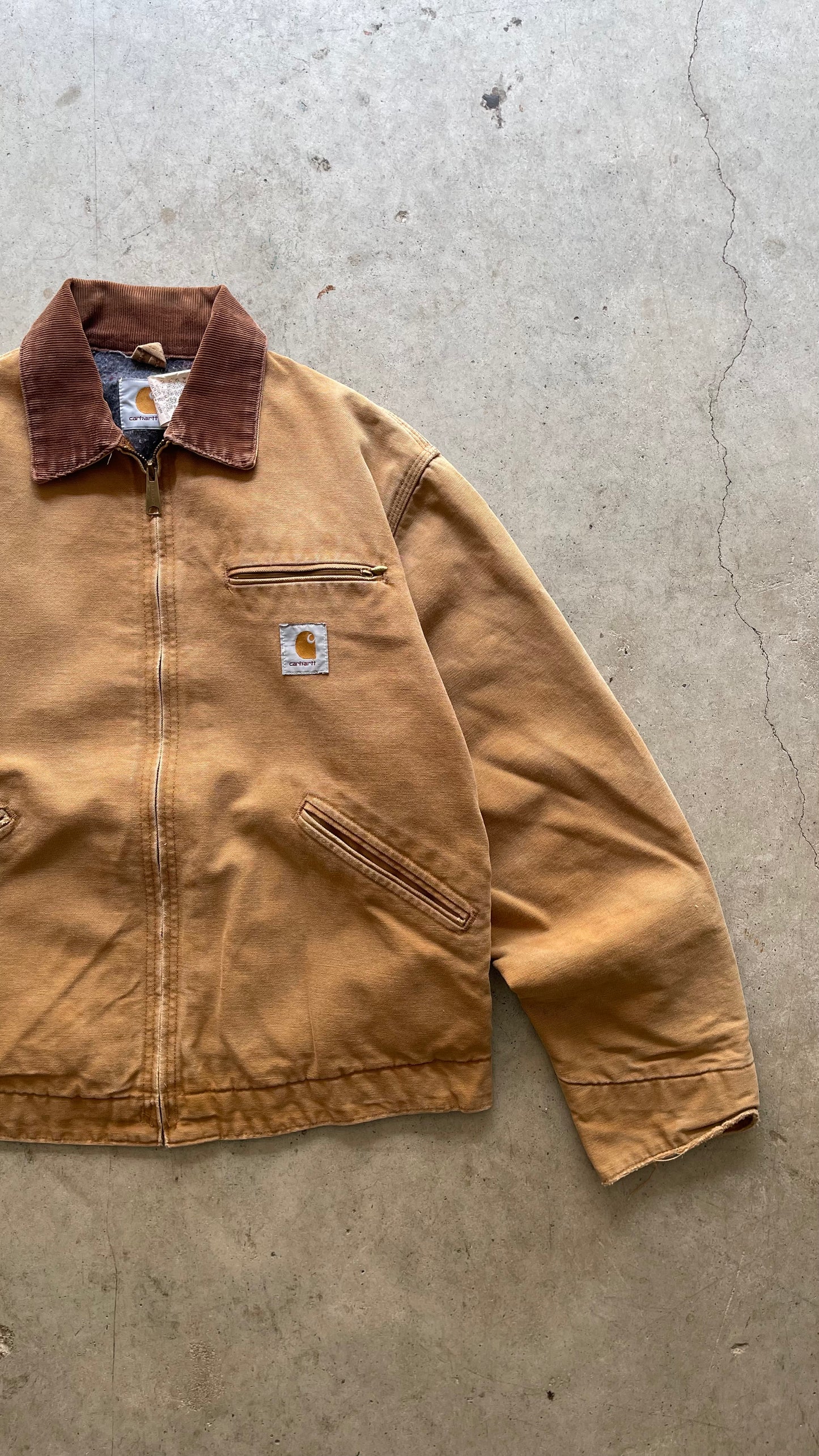 1990S DETROIT CARHARTT JACKET TAN - L
