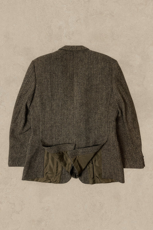 1990S - BROWN TWEED SPORT BLAZER - L/XL