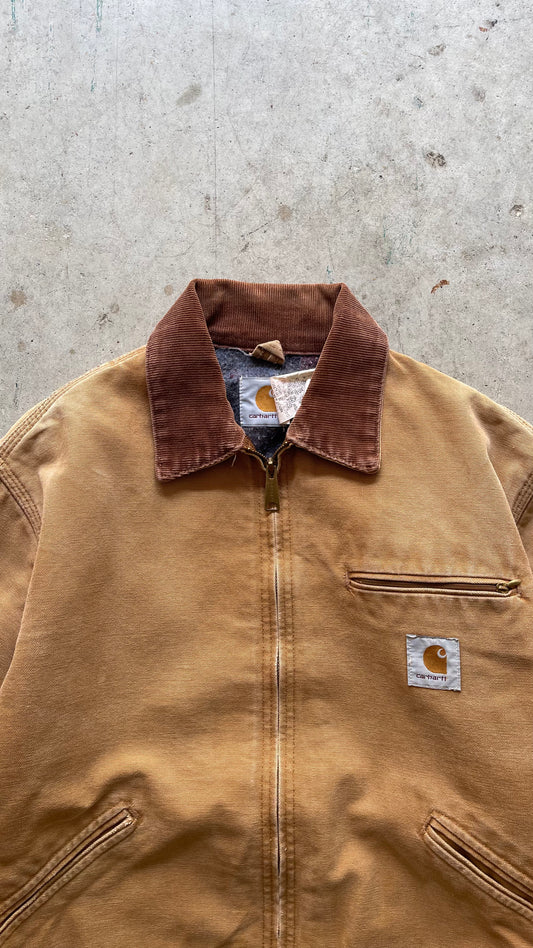 1990S DETROIT CARHARTT JACKET TAN - L