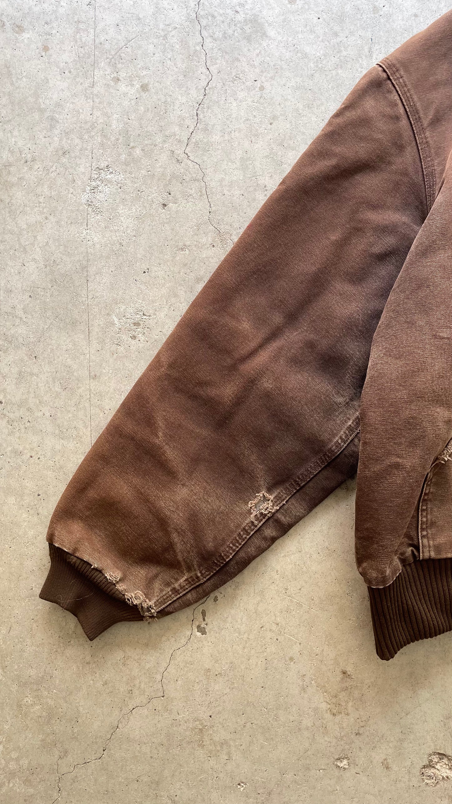 1990S FADED CARHARTT ZIP UP JACKET BROWN - L