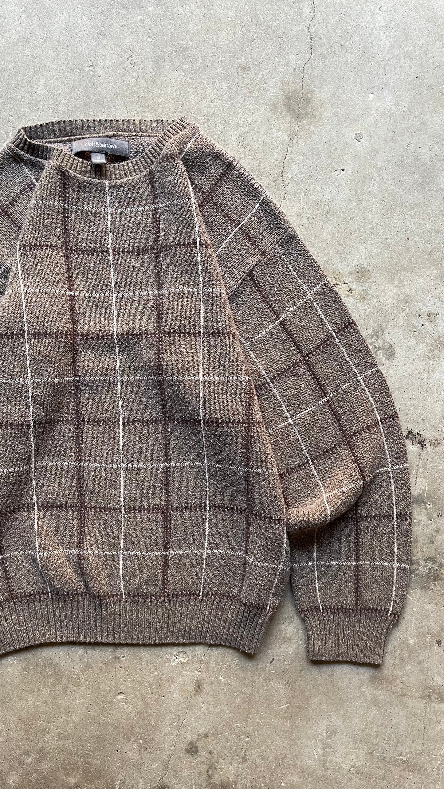 2000S PATTERENED SWEATER BEIGE/BROWN - M