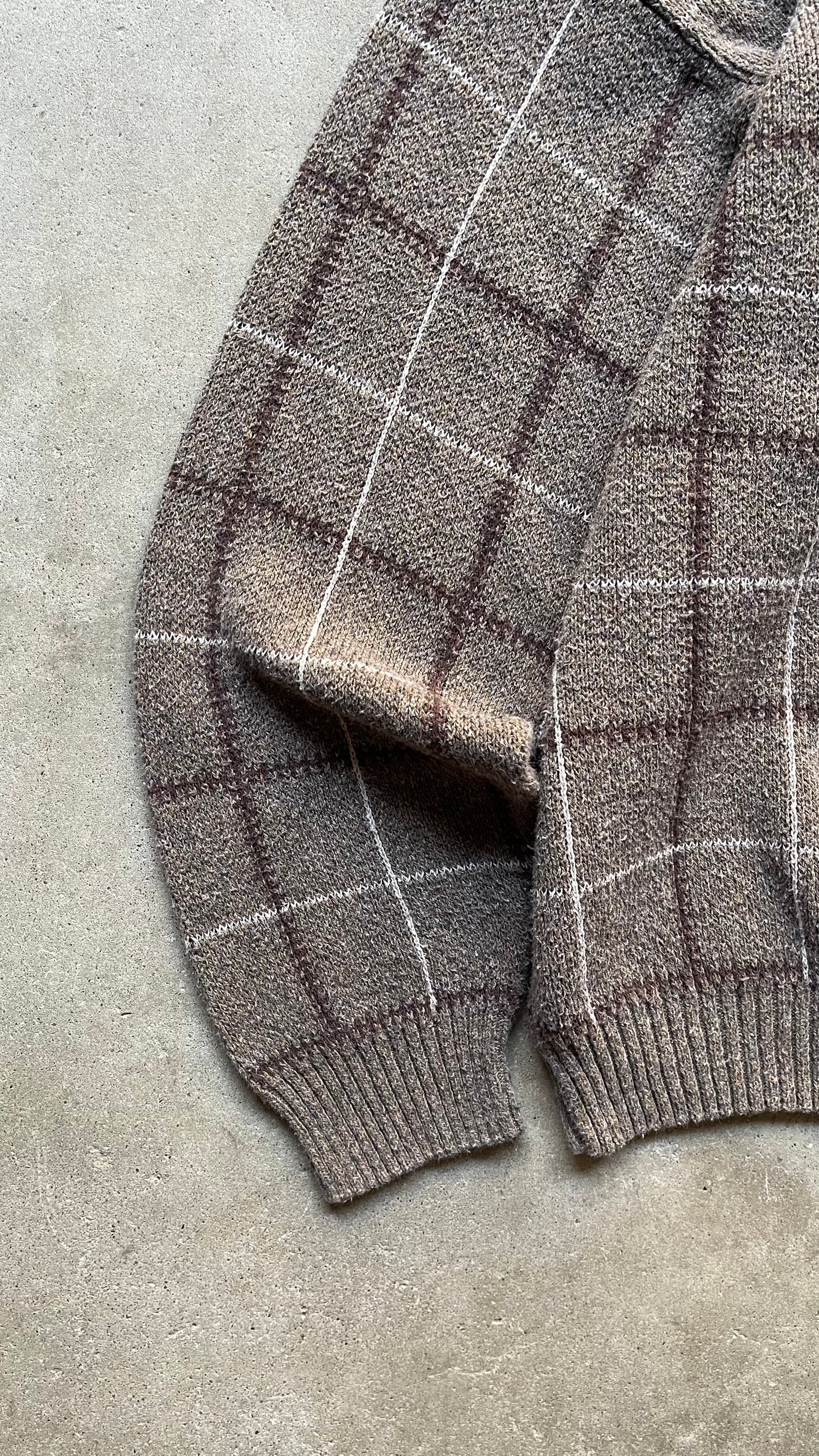 2000S PATTERENED SWEATER BEIGE/BROWN - M