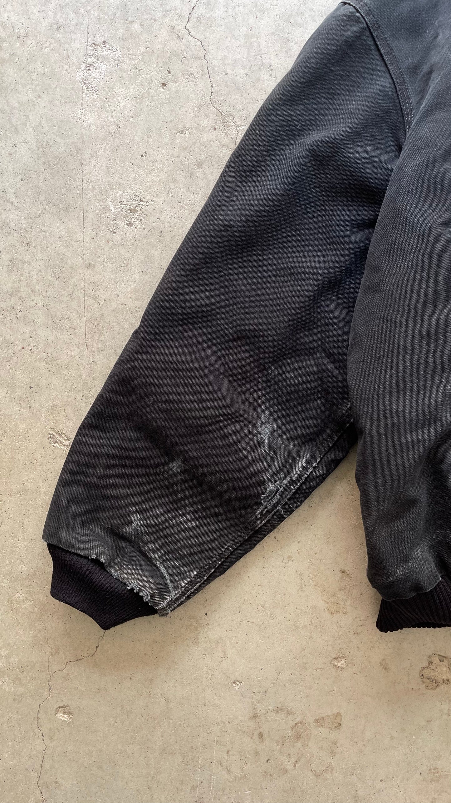 1990S FADED CARHARTT ZIP UP JACKET BLACK - XL