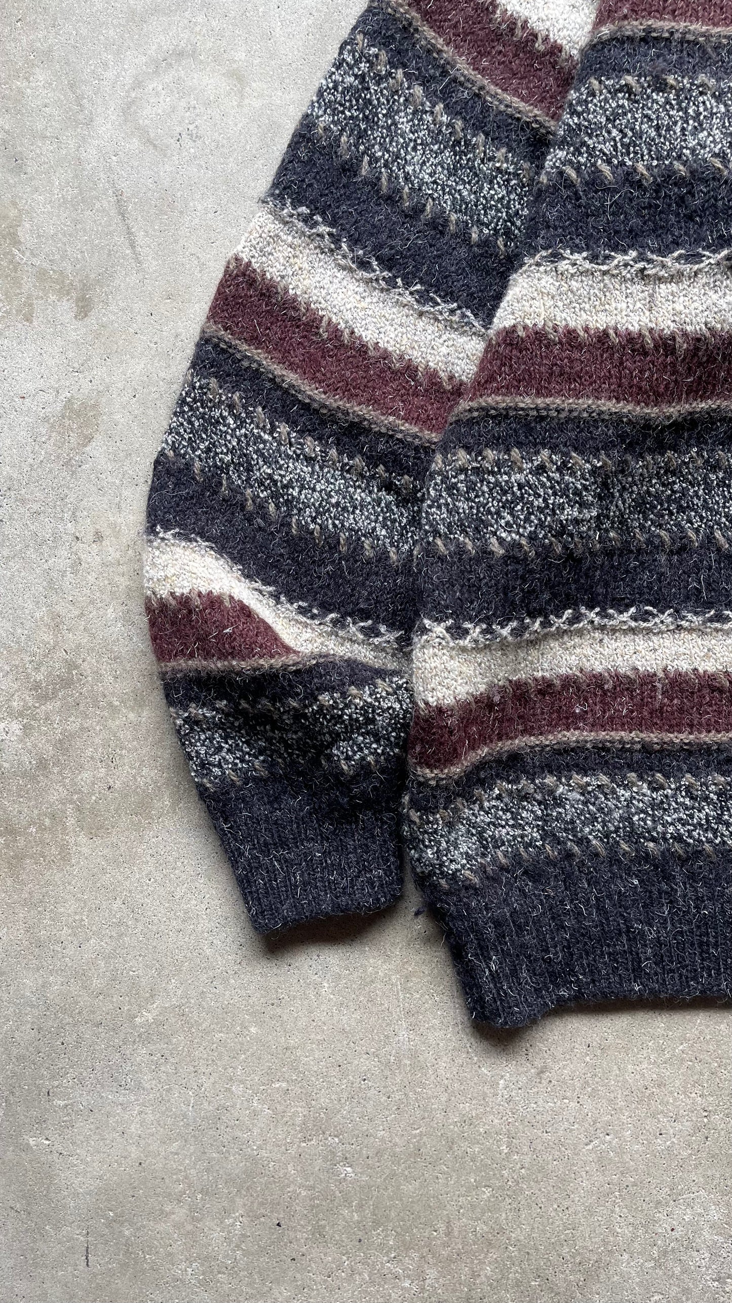 1990S STRIPED SWEATER NAVY/CREAM - L