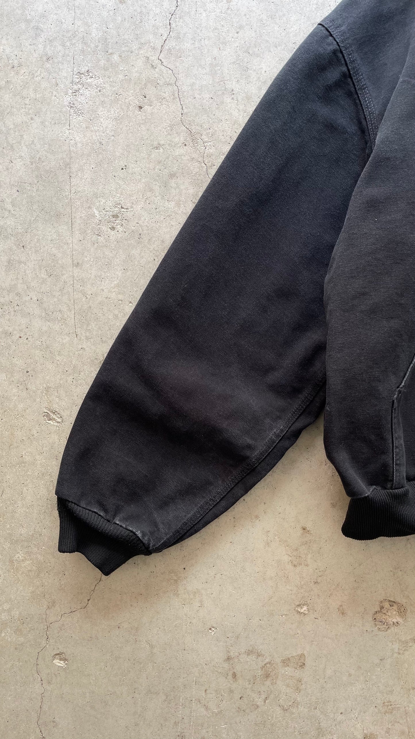 1990S FADED CARHARTT ZIP UP JACKET BLACK - XL