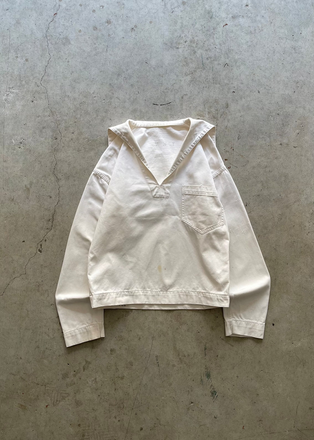 1970S SAILOR NAVY JACKET WHITE - S
