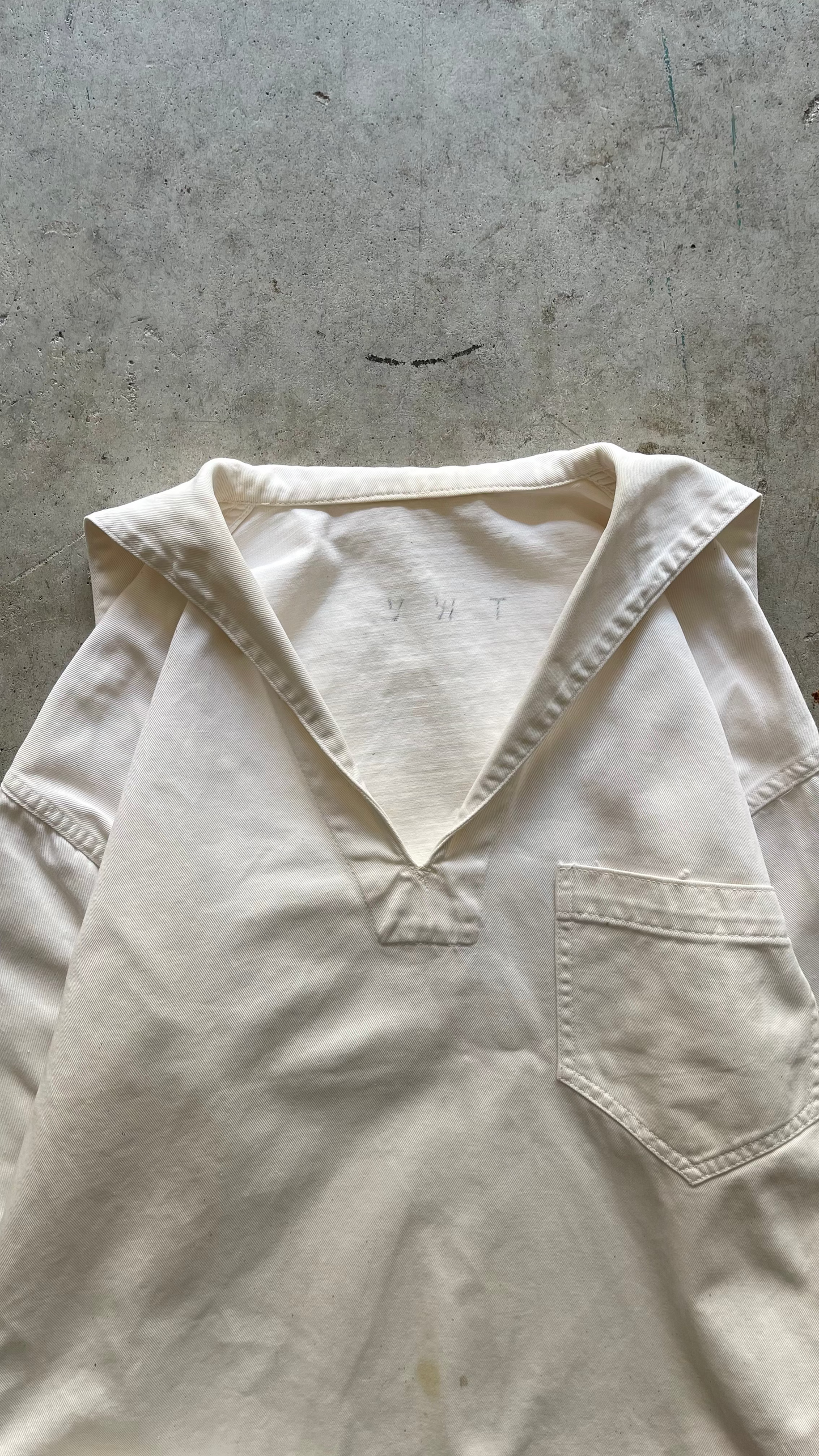 1970S SAILOR NAVY JACKET WHITE - S