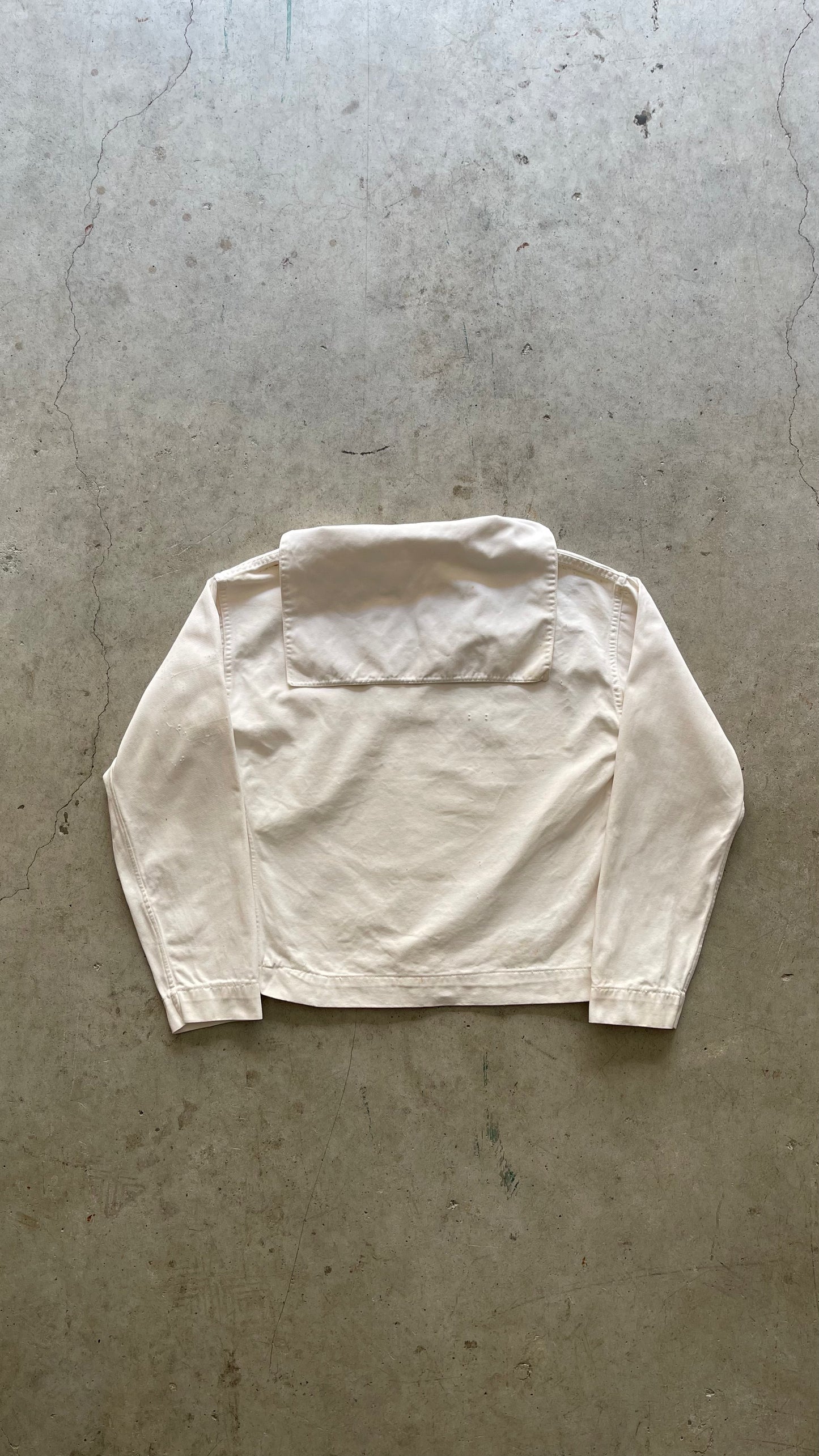 1970S SAILOR NAVY JACKET WHITE - S
