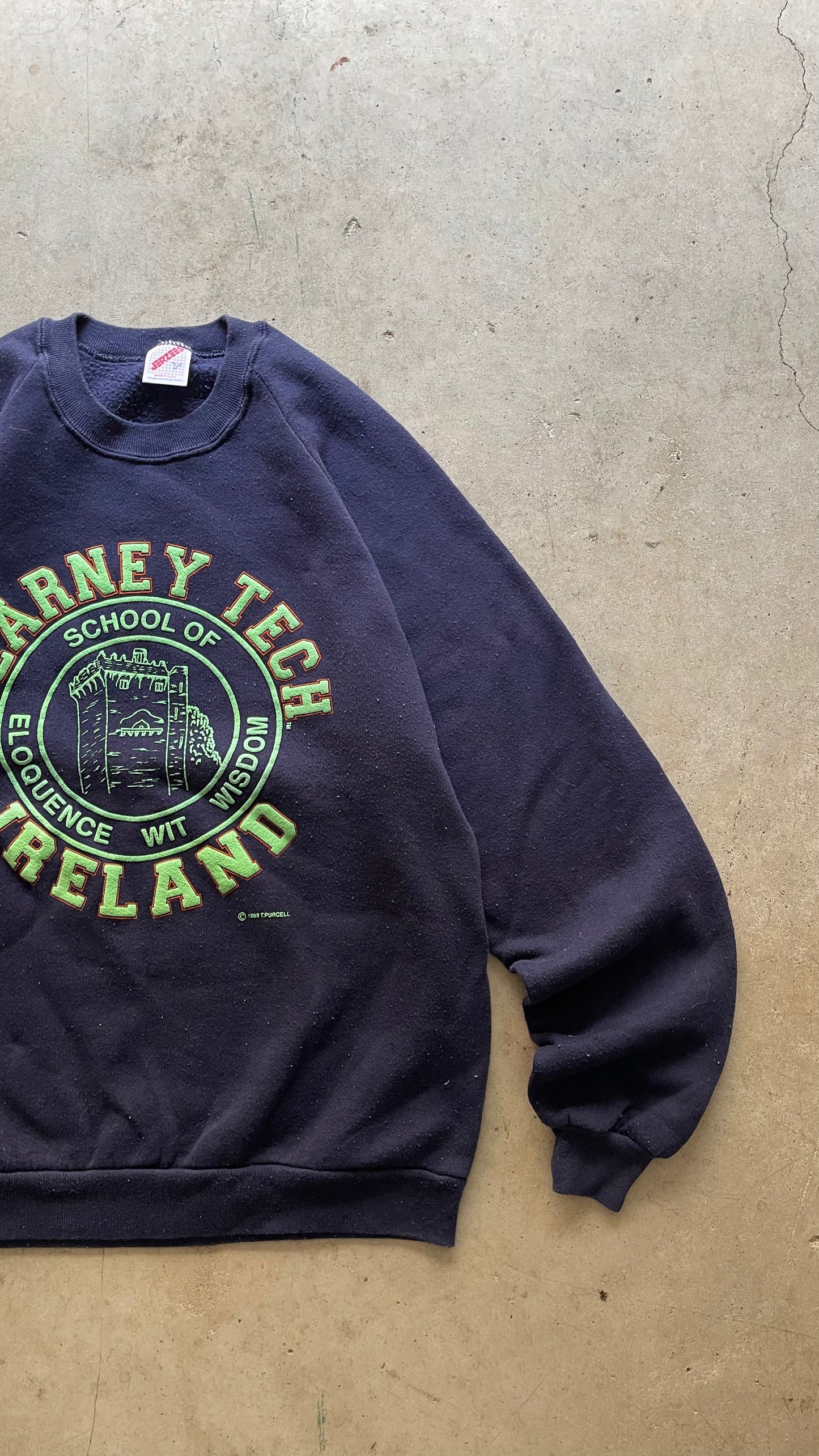 1990S "BLARNEY TECH" UNIVERSITY SWEATSHIRT - L