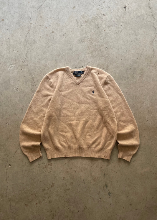 2000S POLO RALPH LAUREN WOOL SWEATER BEIGE - XL