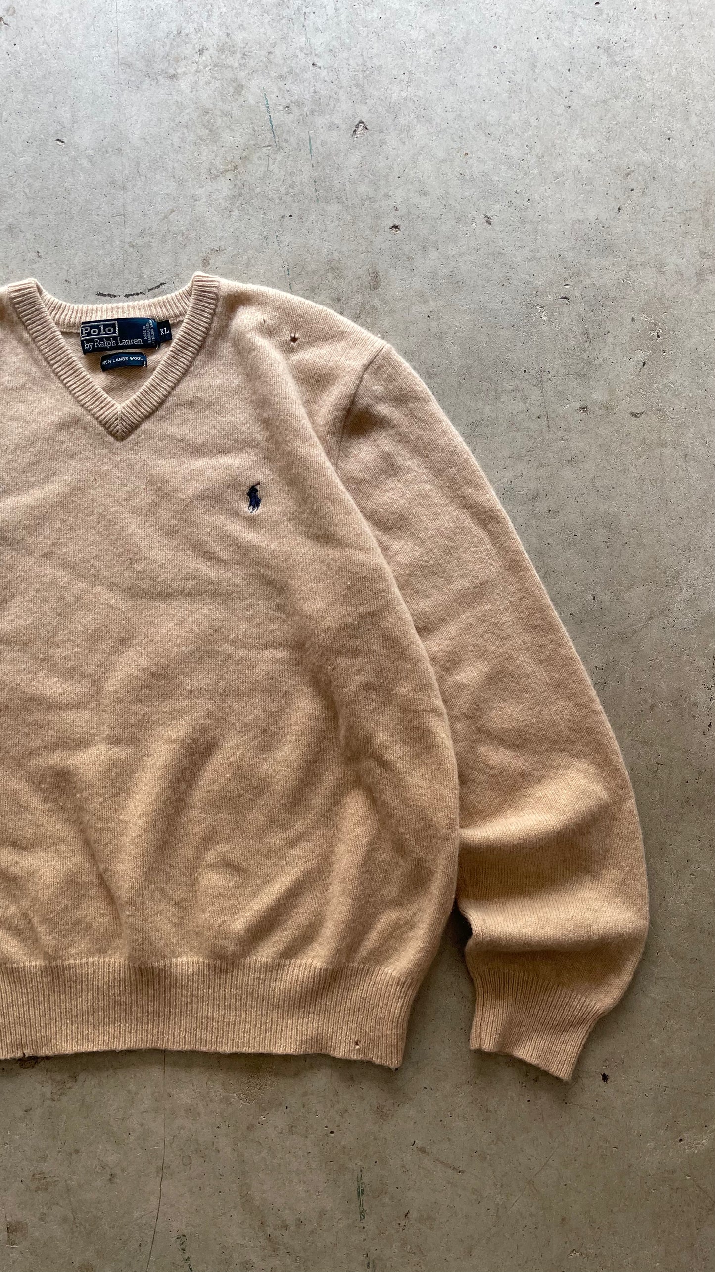 2000S POLO RALPH LAUREN WOOL SWEATER BEIGE - XL