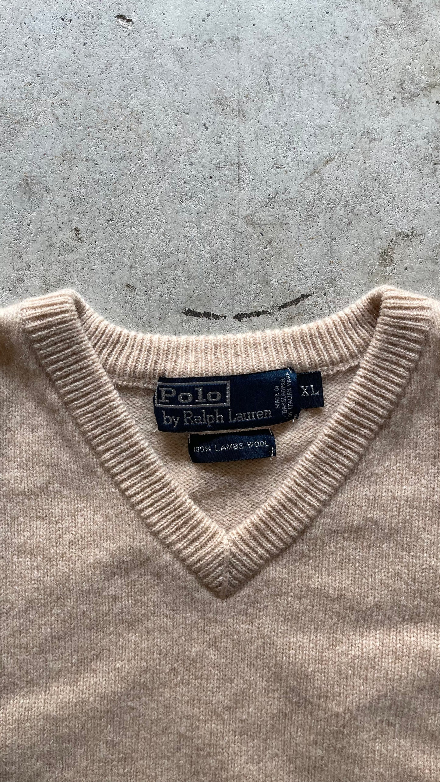2000S POLO RALPH LAUREN WOOL SWEATER BEIGE - XL