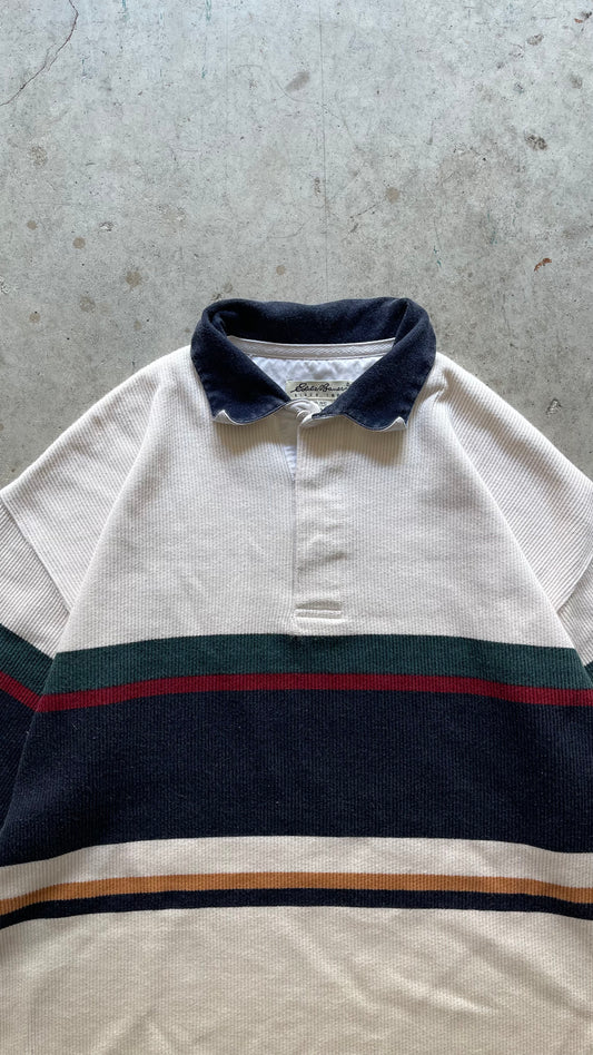 2000S EDDIE BAUER STRIPES RUGBY SWEATSHIRT - M