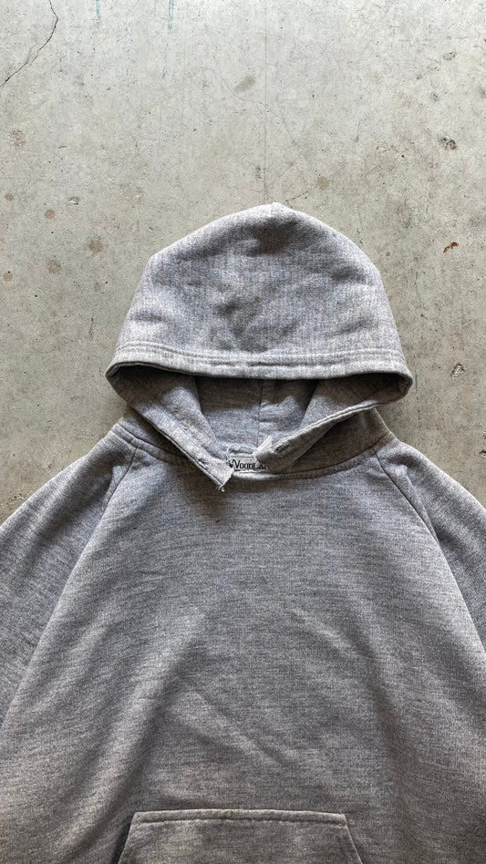 1990S HEATHER GREY BOXY HOODIE - L