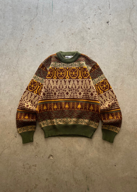 1990S PATTERNED SWEATER - XL