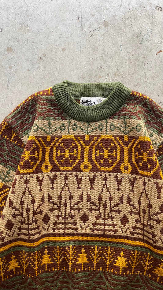 1990S PATTERNED SWEATER - XL