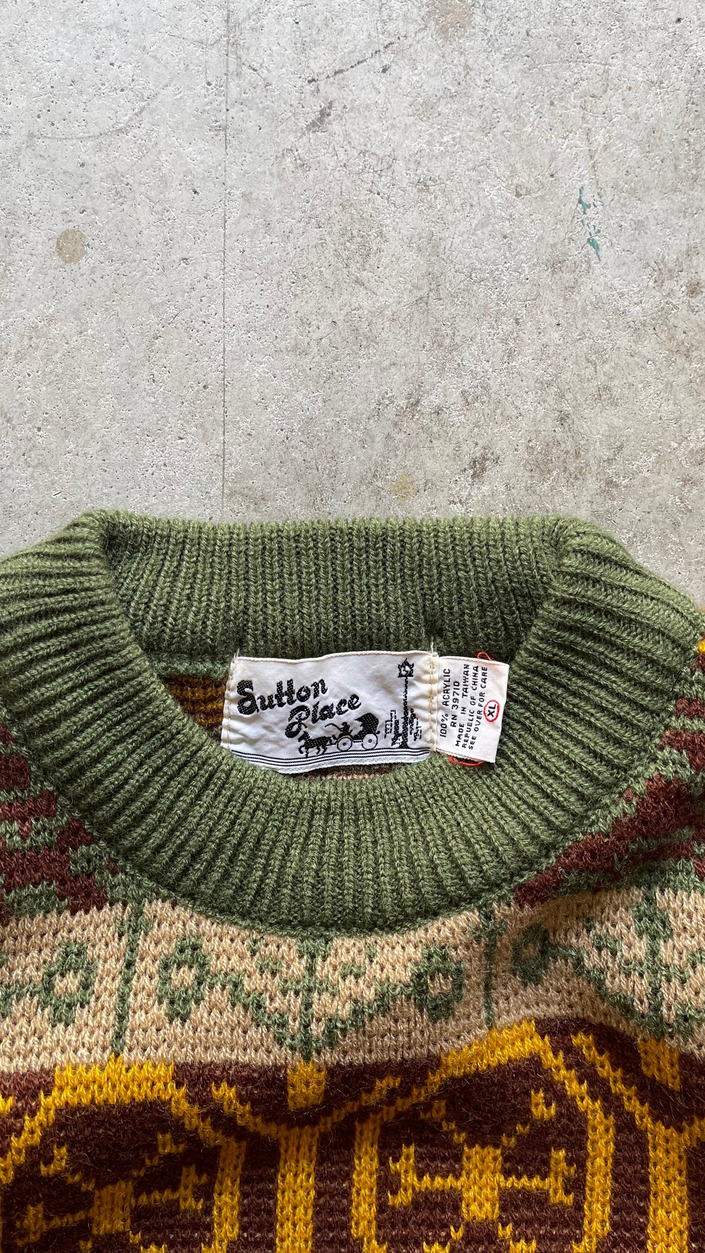 1990S PATTERNED SWEATER - XL