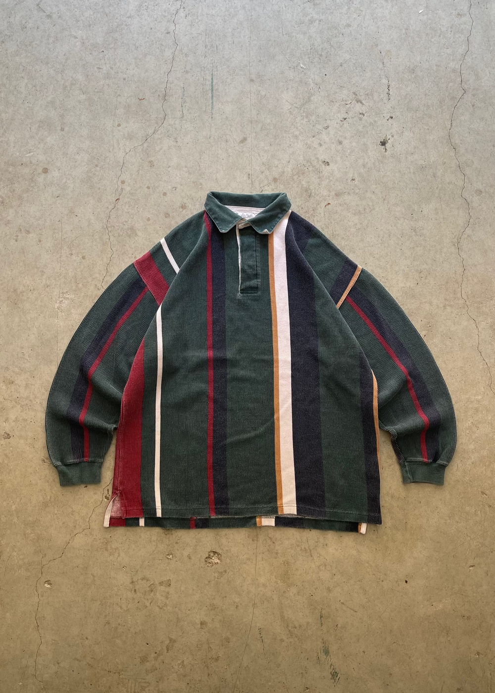 2000S EDDIE BAUER STRIPES RUGBY SWEATSHIRT - L