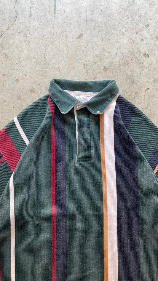 2000S EDDIE BAUER STRIPES RUGBY SWEATSHIRT - L