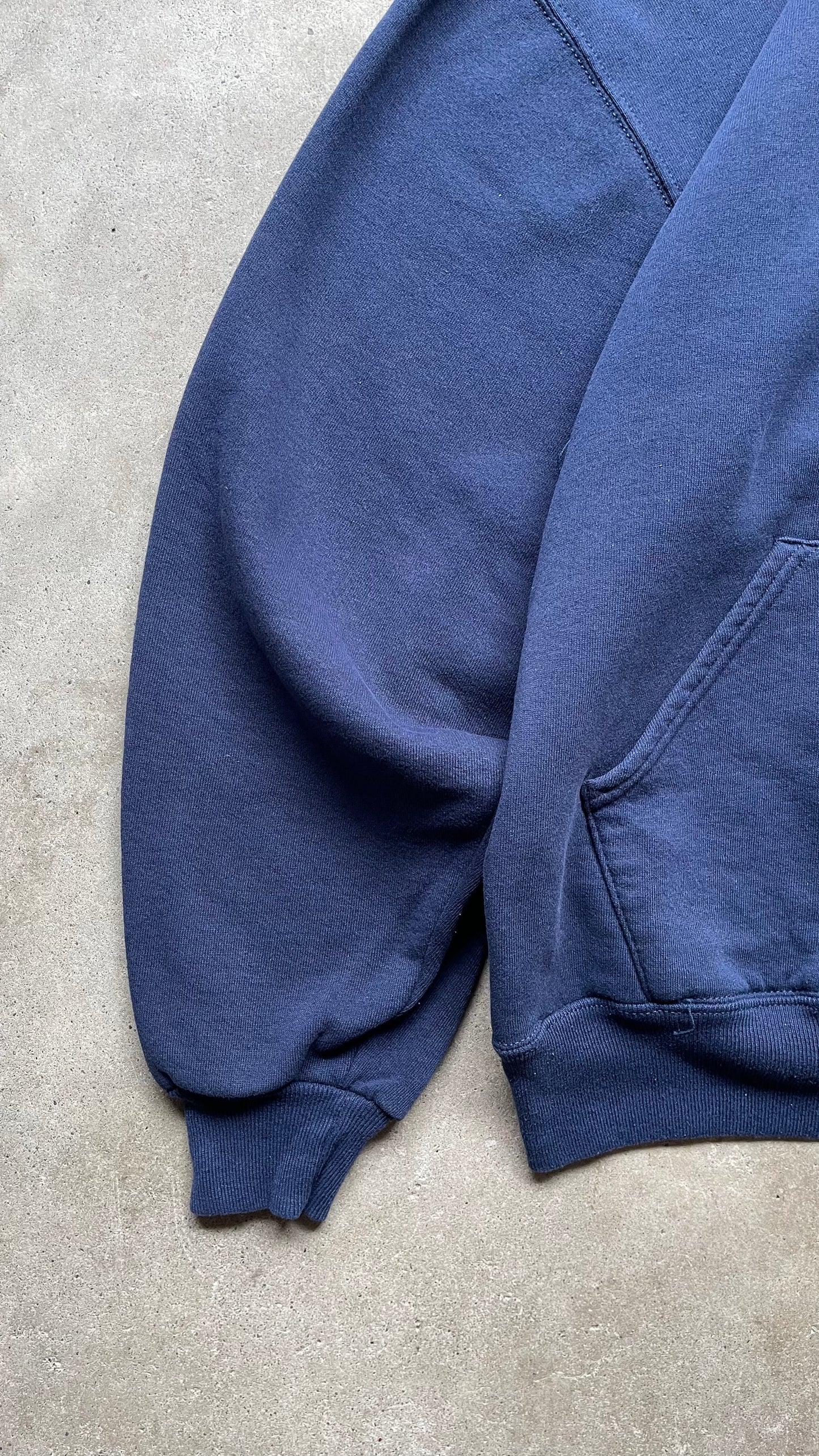 1990S RUSSELL ATHLETICS BLANK NAVY HOODIE - XL