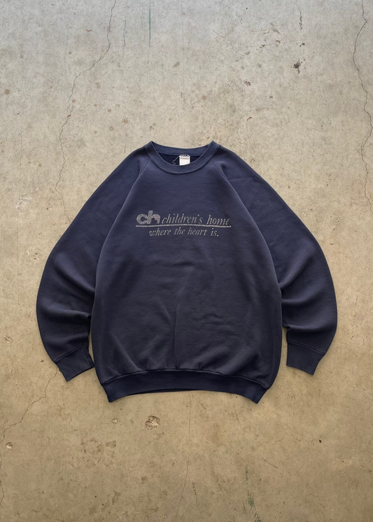 1990S "CHILDREN'S HOME WHERE THE HEART IS" FADED SWEATSHIRT - L