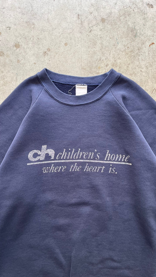 1990S "CHILDREN'S HOME WHERE THE HEART IS" FADED SWEATSHIRT - L