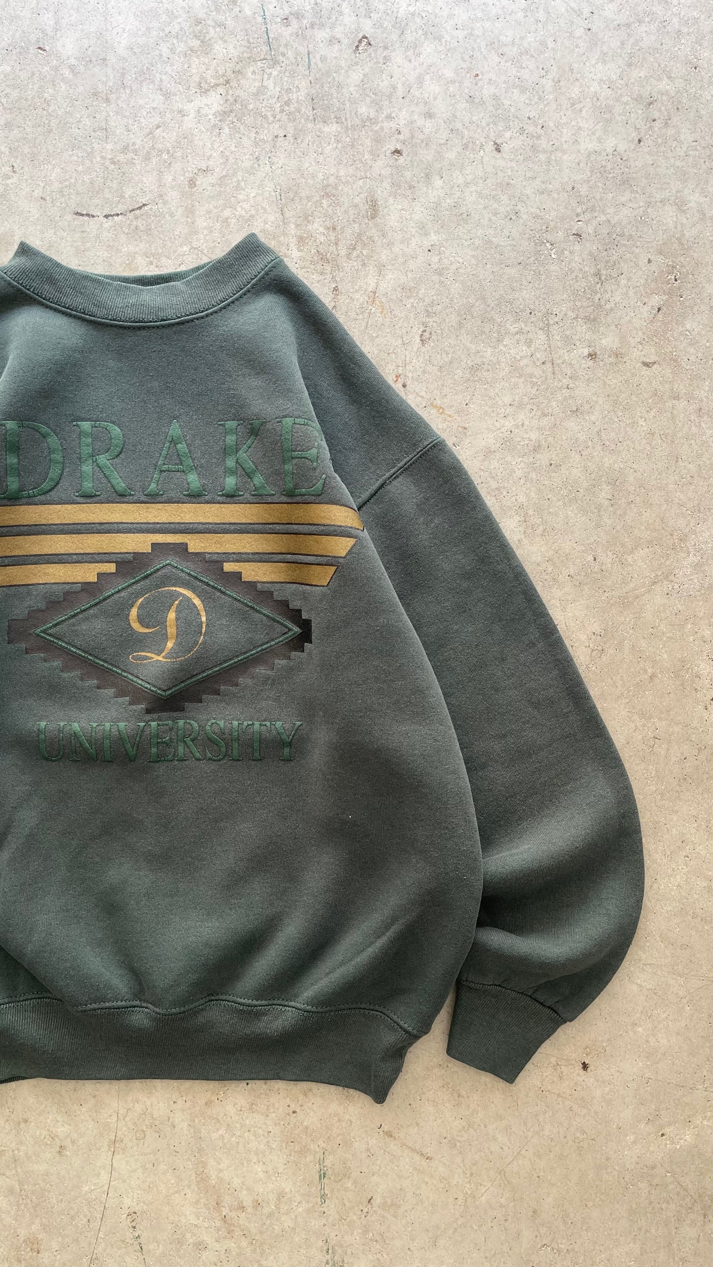 1990S DRAKE UNIVERSITY SWEATSHIRT GREEN -  M
