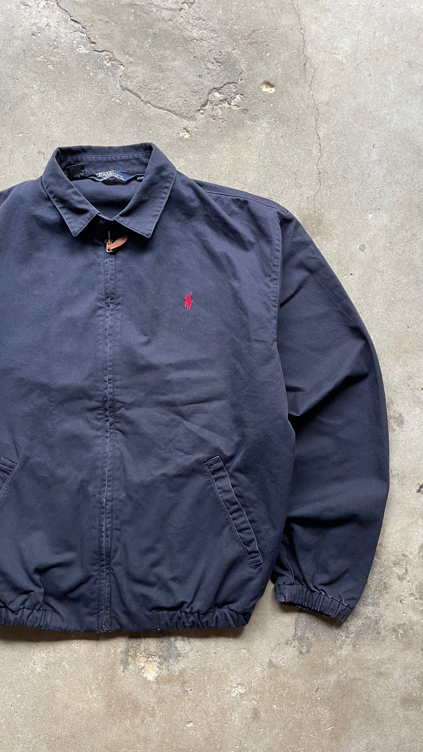 1990S POLO RALPH LAUREN HARINGTON LIGHT JACKET NAVY - L