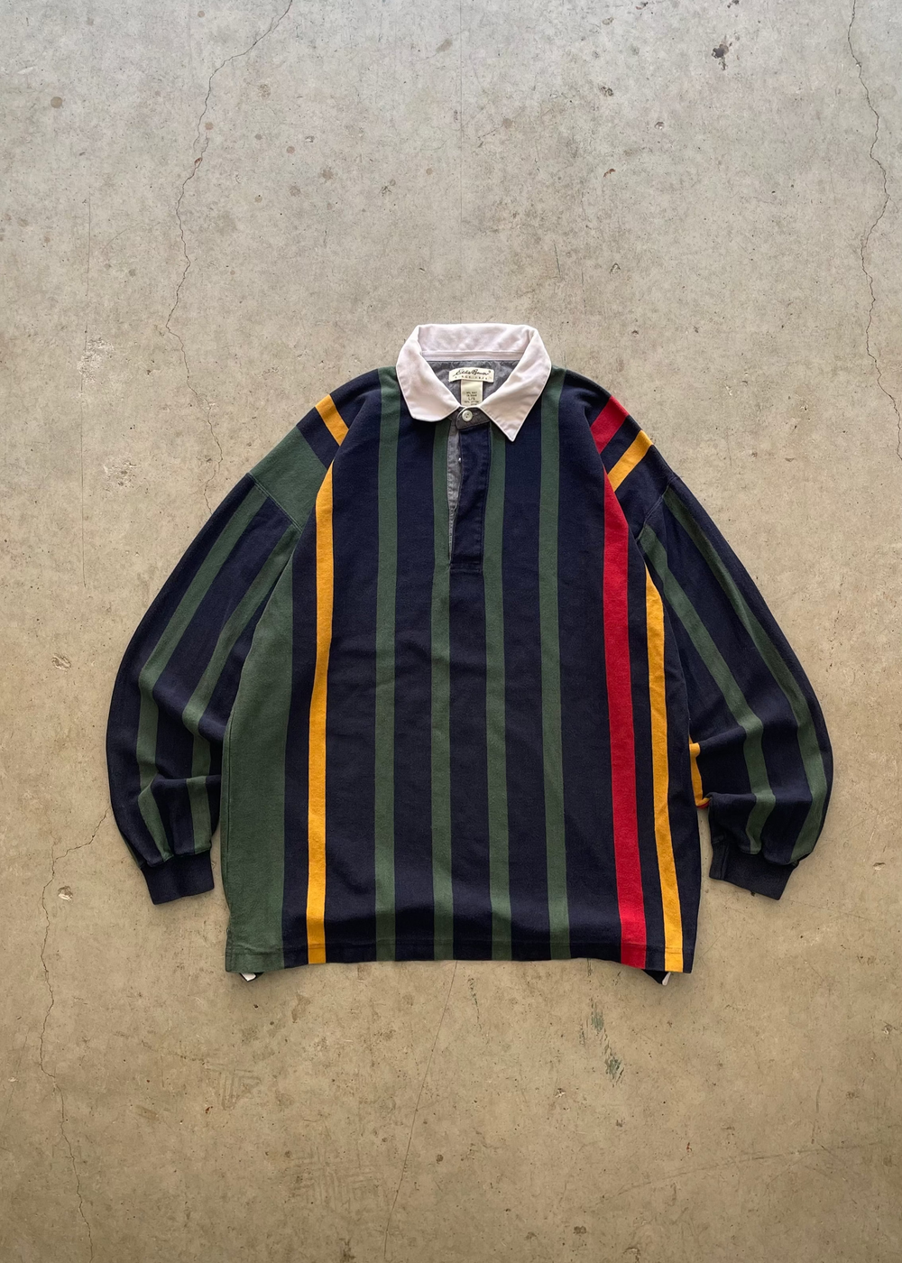 1990S EDDIE BAUER RUGBY STRIPES SWEATSHIRT - L