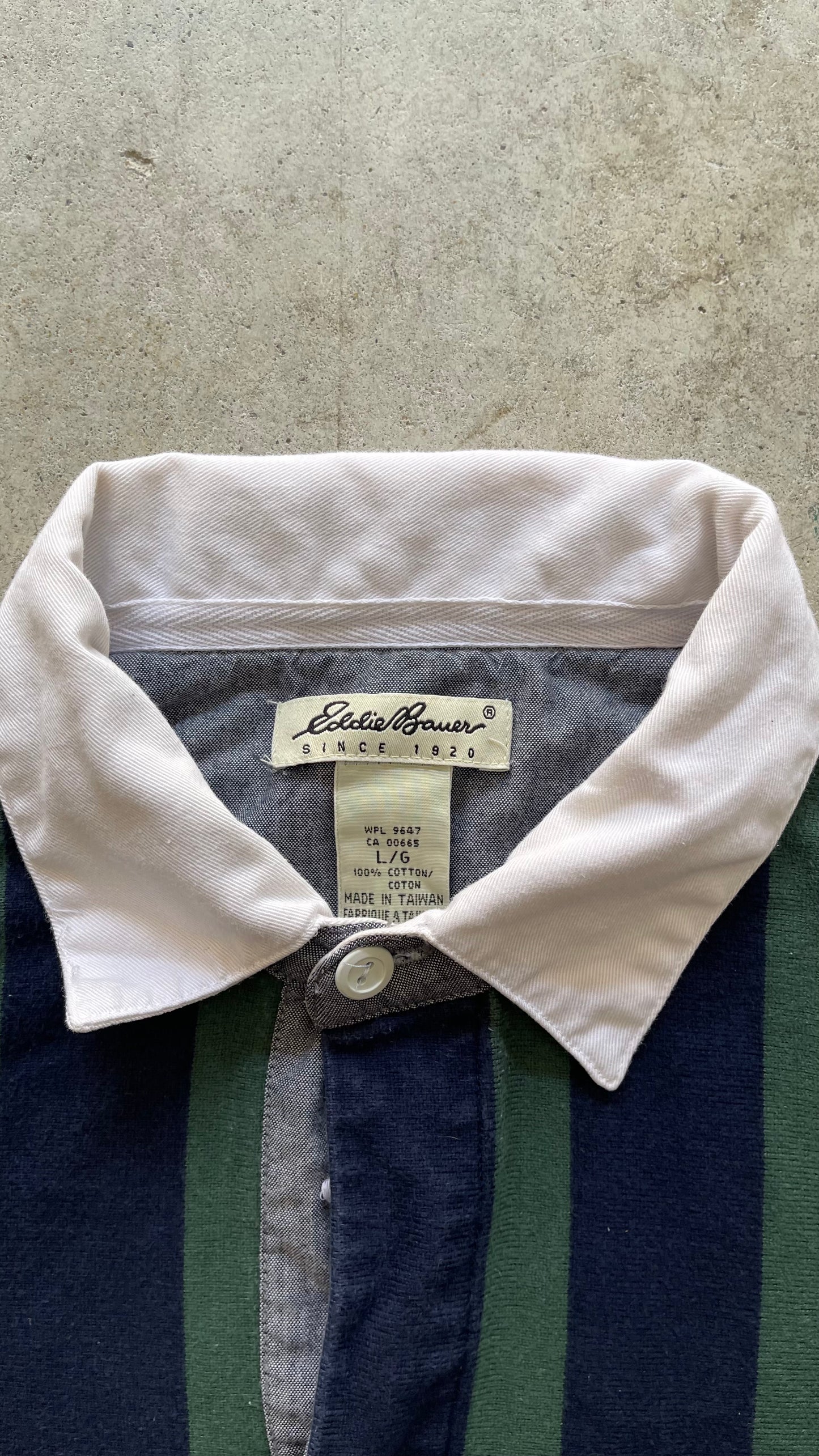 1990S EDDIE BAUER RUGBY STRIPES SWEATSHIRT - L