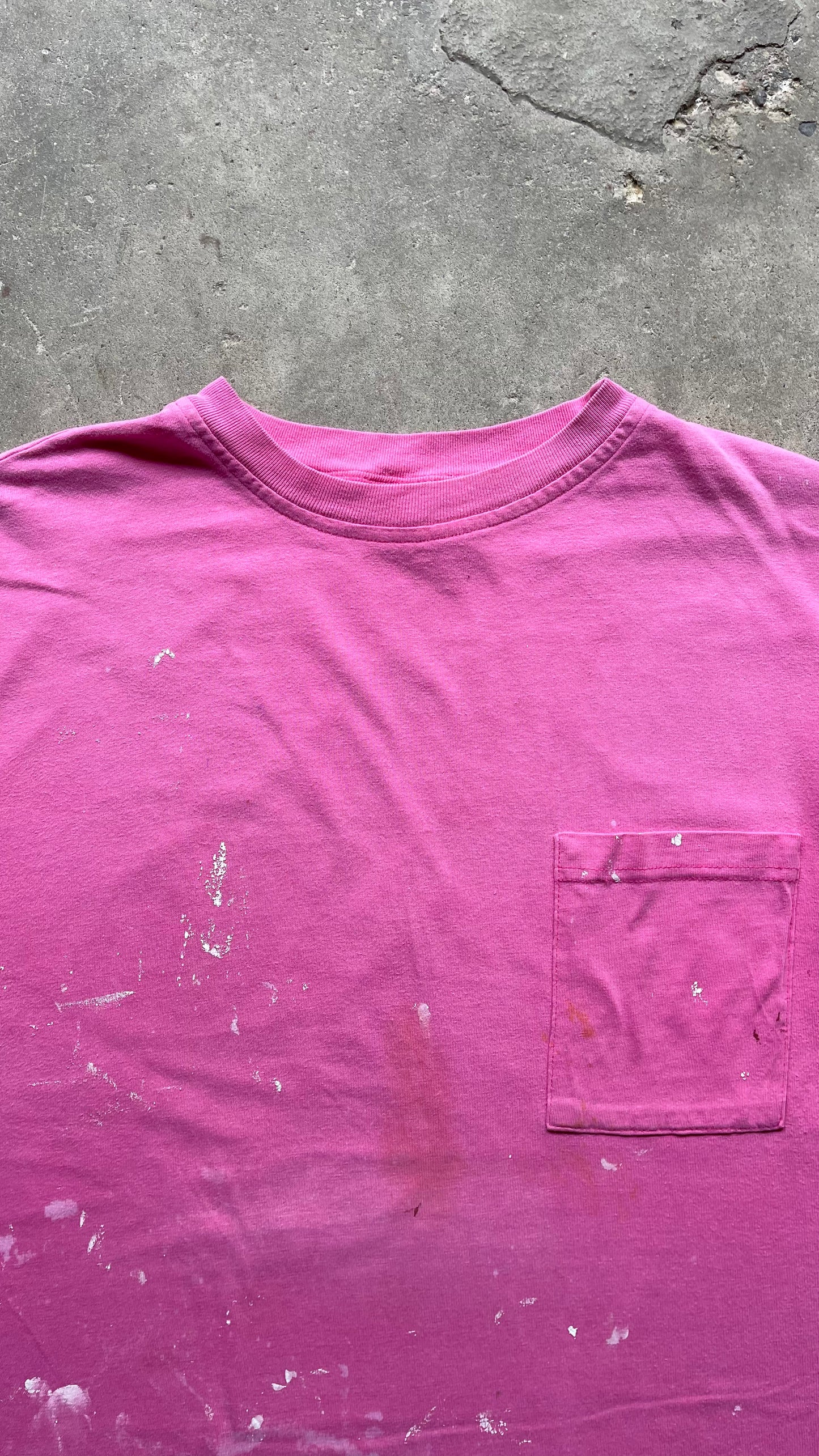 1990S PAINT SPLATTER POCKET TEE PINK - XL