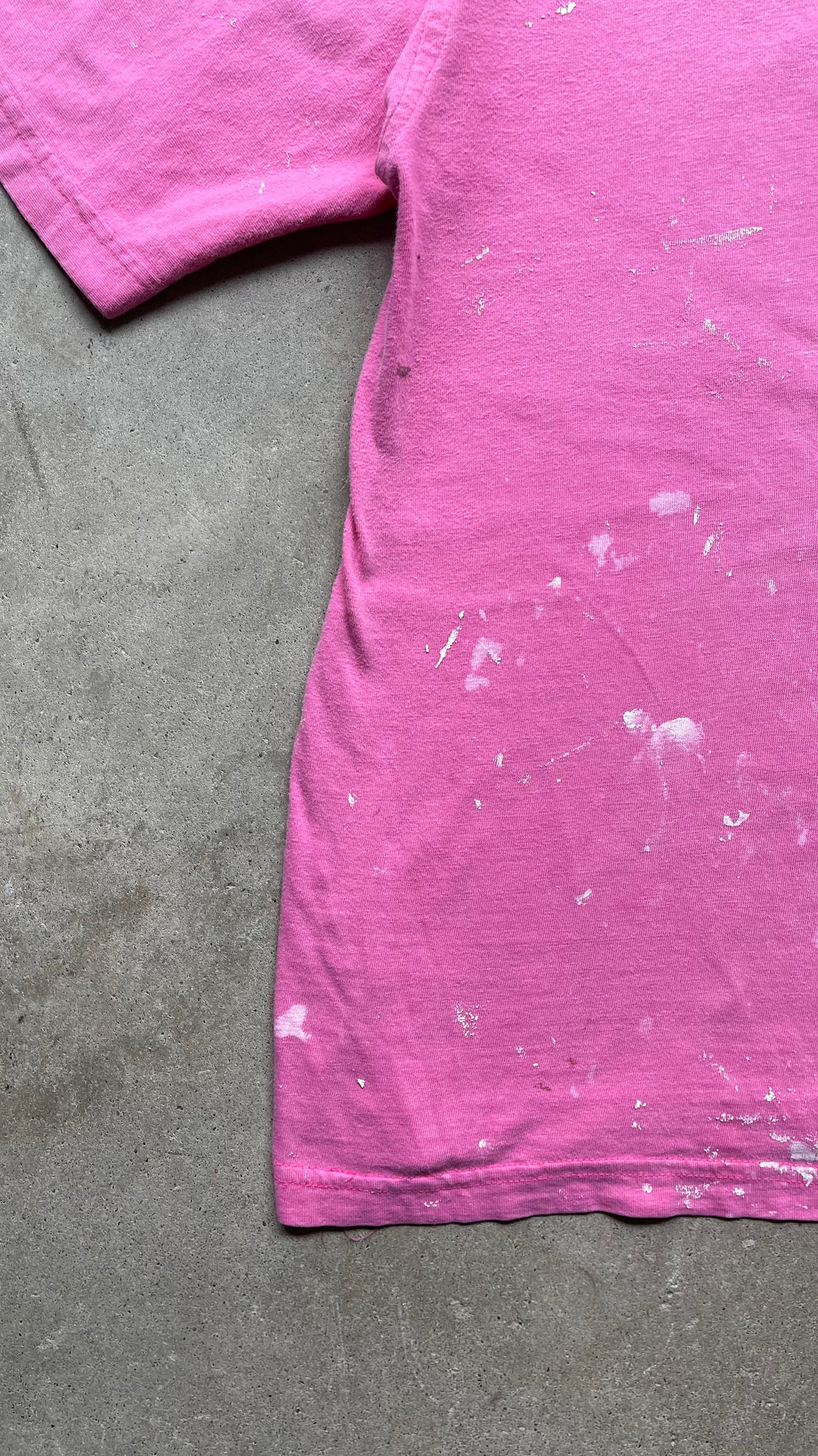 1990S PAINT SPLATTER POCKET TEE PINK - XL