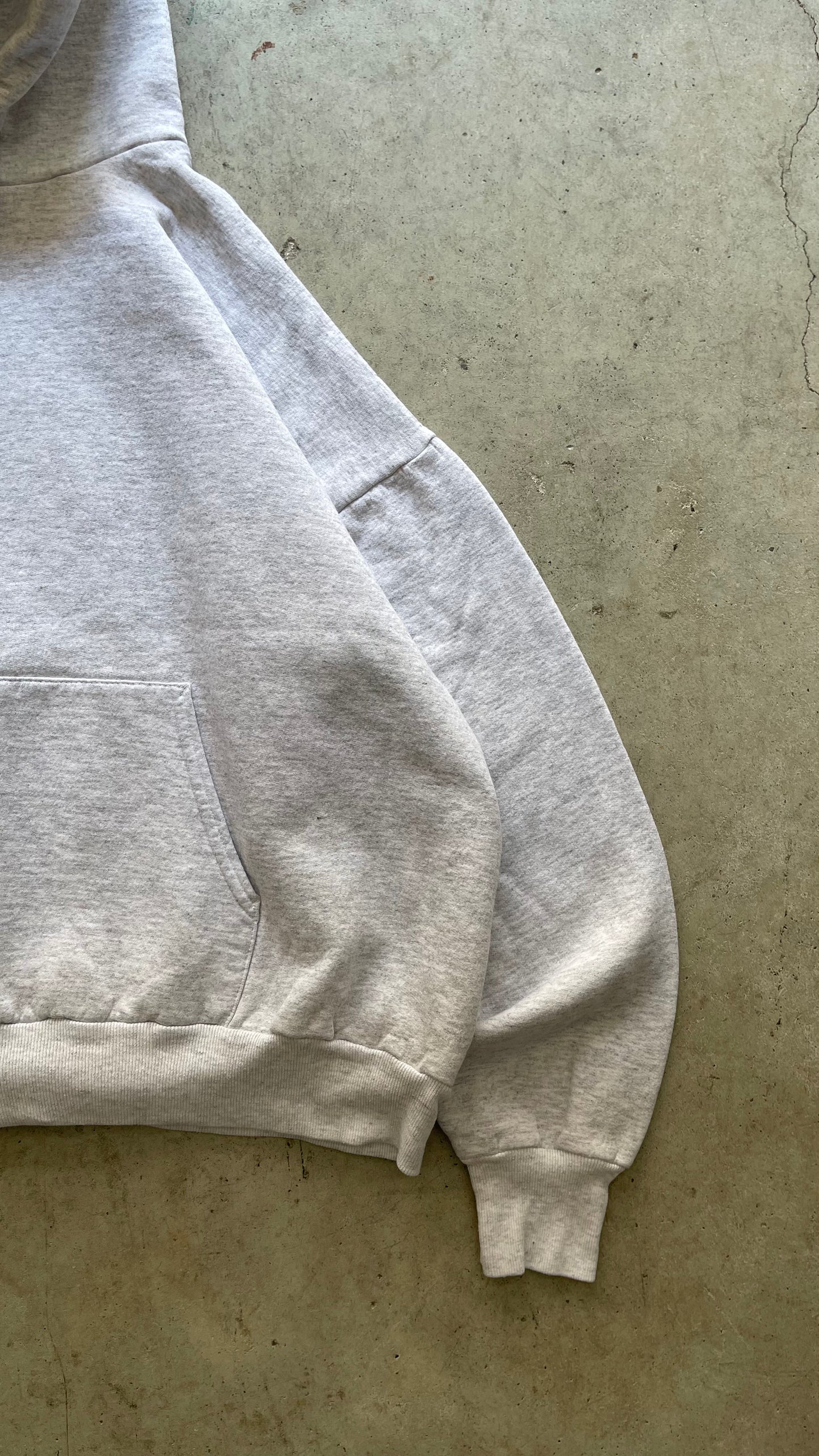 1990S HANES BOXY HOODIE HEATHER GREY - XL
