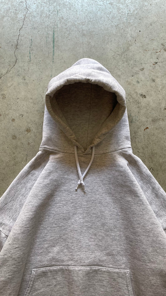 1990S HANES BOXY HOODIE HEATHER GREY - XL