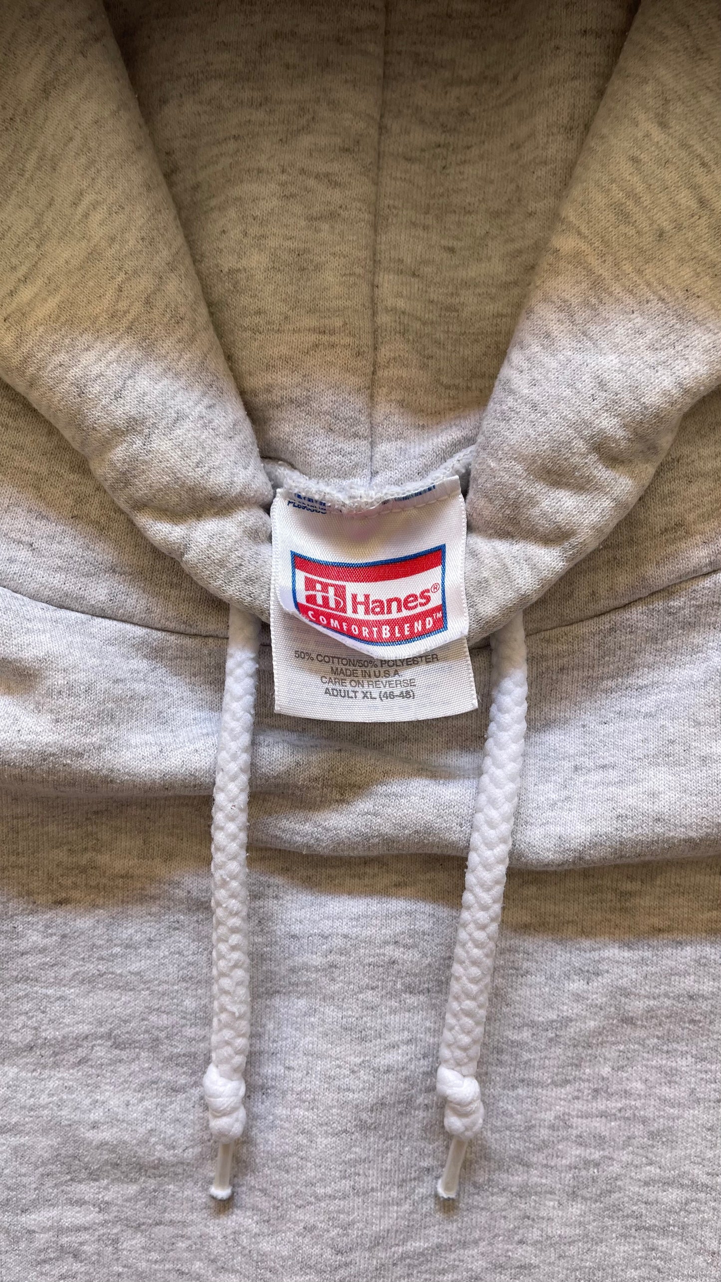 1990S HANES BOXY HOODIE HEATHER GREY - XL