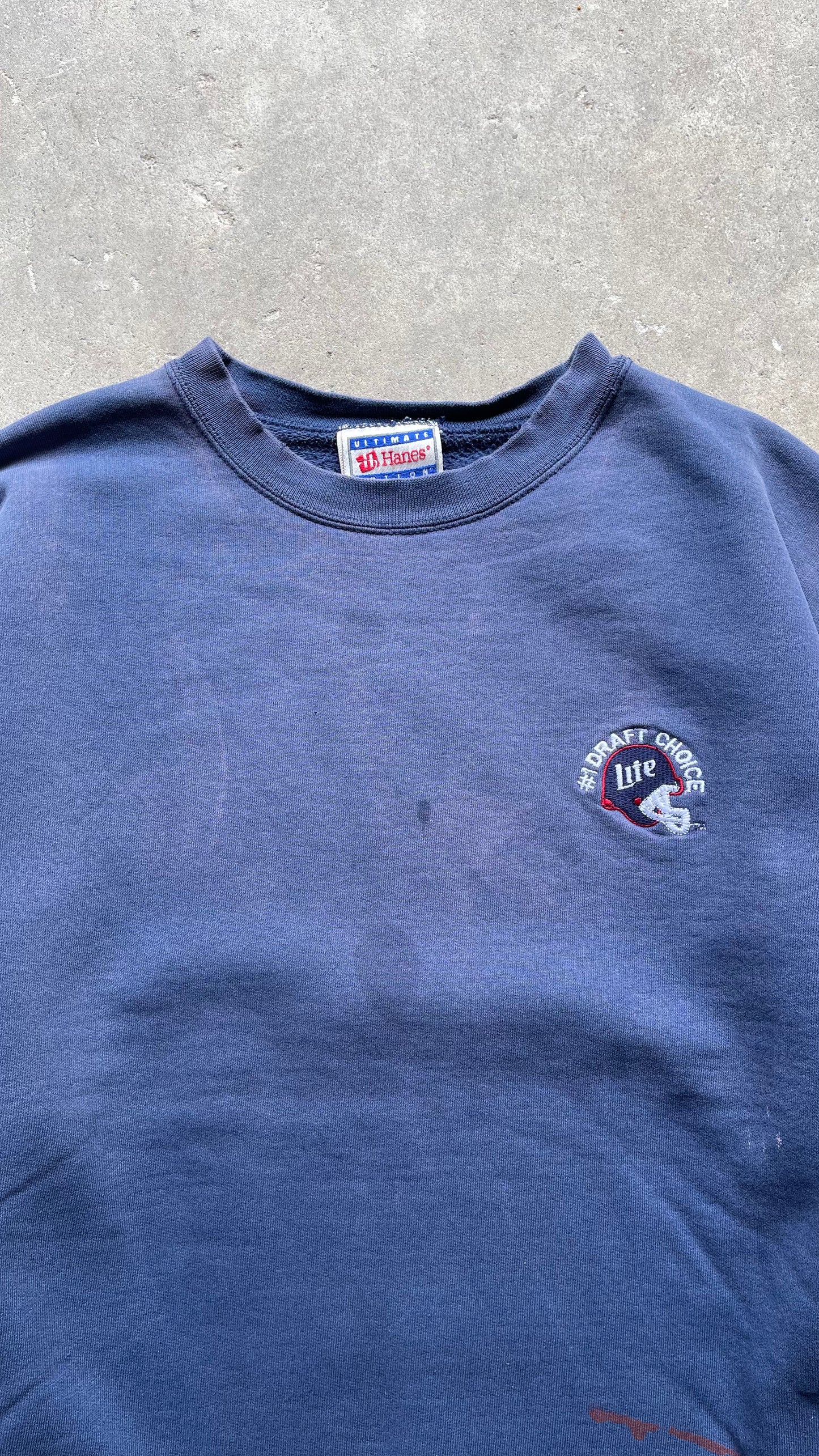 1990S FADED MILLER LITE NAVY CREW - XL