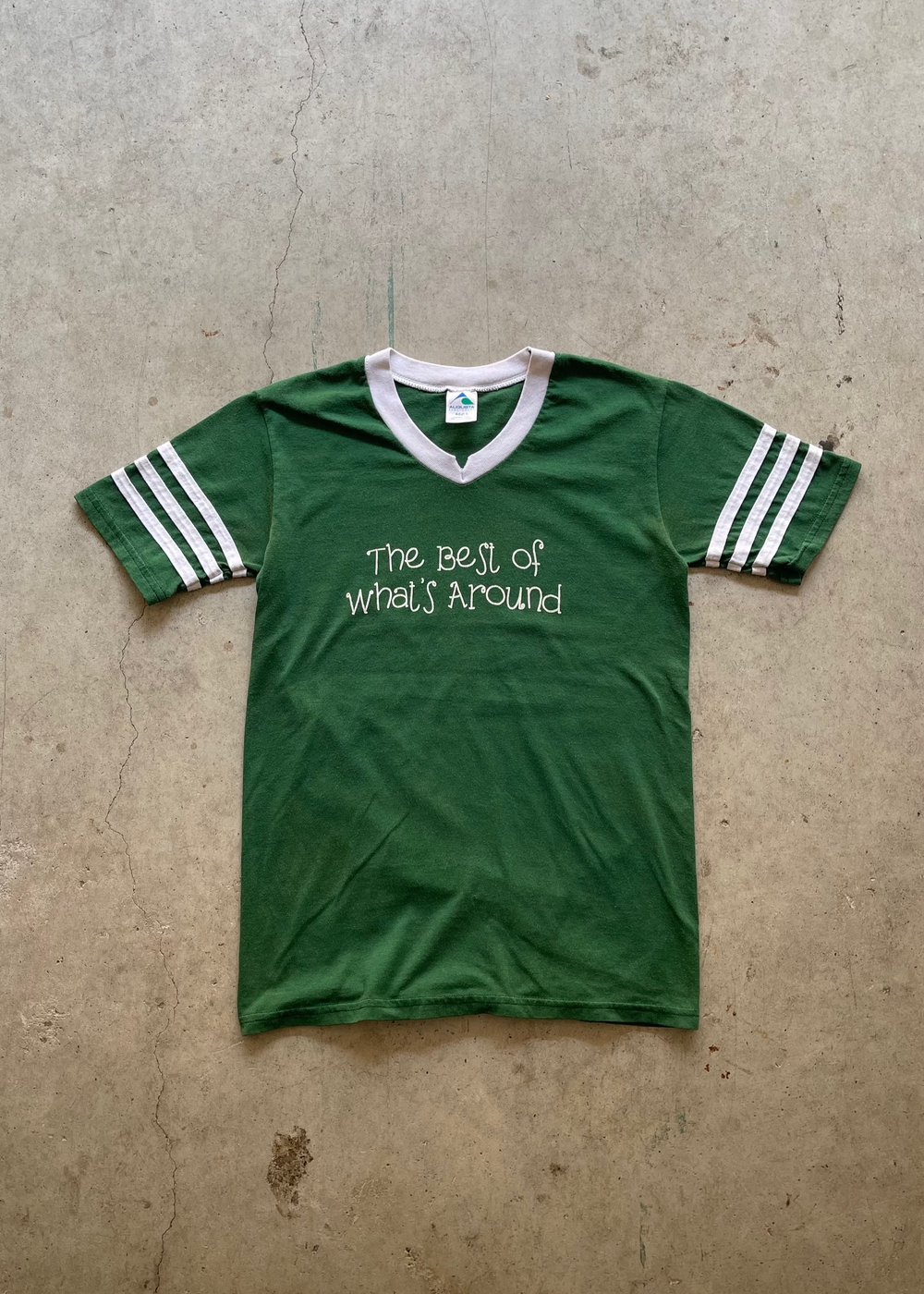 1980S RINGER TEE GREEN  - S