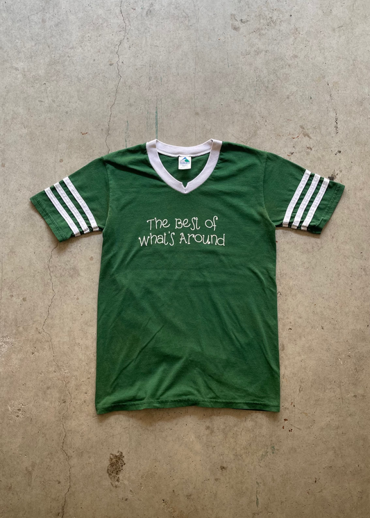 1980S RINGER TEE GREEN  - S