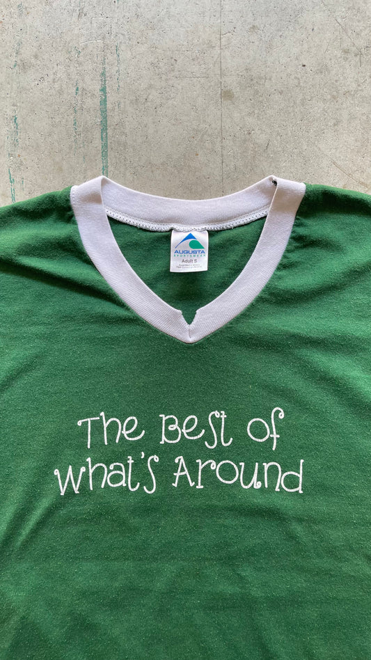 1980S RINGER TEE GREEN  - S