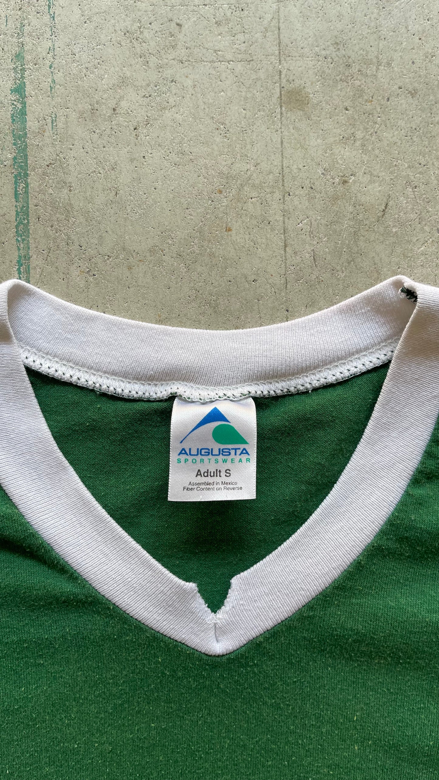 1980S RINGER TEE GREEN  - S